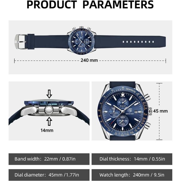 ⚡Men's Wrist Watches Business Work Sport Casual Fashion Designer Dress Gift - Picture 4 of 9